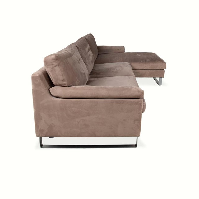 Corner Sofa and Ottoman in Fabric and Chrome from Erpo, Set of 2 For Sale - Image 15 of 18