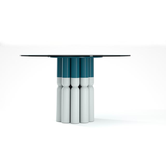 Happy meal, unique dining table by Studio Yolk. Limited edition of 10. Dimensions: Ø 130 cm, 72 cm. Materials: wood and...