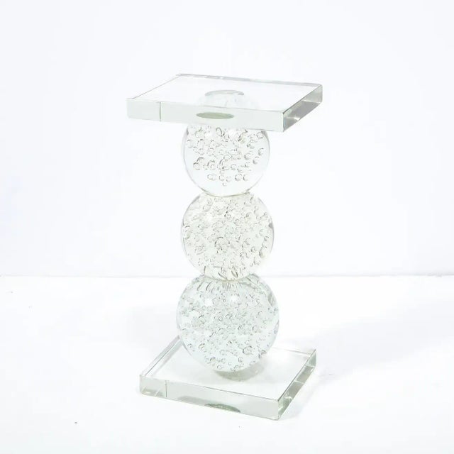 Glass Modernist Sculptural Spherical Handblown Translucent Murano End/ Side Table For Sale - Image 7 of 13