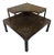 Vintage Mid Century Fumed Oak Two-Tier Corner Coffee Table For Sale