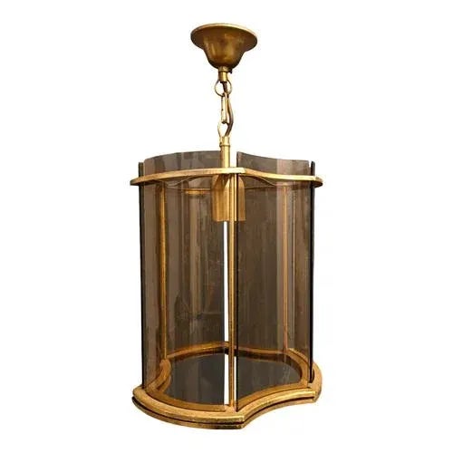 Italian Style Curved Glass Lantern For Sale - Image 6 of 6