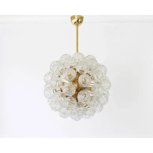 Rare spectacular sputnik flushmount with glass snowballs designed by doria, germany, 1970s. Stunning shape and great light...