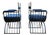 Black Mid-Century Modern Savonarola Chairs with Blue Velvet Upholstery, 1960s, Set of 2 For Sale - Image 8 of 11