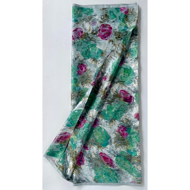 This is a beautiful warp-printed floral woven with a metallic floral jacquard. Floral-on-floral. Useful weight for...