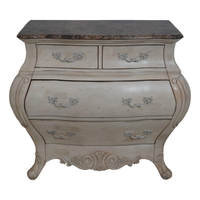 Marble Top Italian Style Commode Chest For Sale