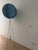 Mid-Century Tripod Floor Lamp with Blue Raffia Shade, 1950s For Sale - Image 4 of 12