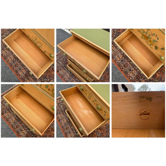 Mid 20th Century Drexel Country Farmhouse Paint Decorated Highboy Dresser For Sale - Image 9 of 18