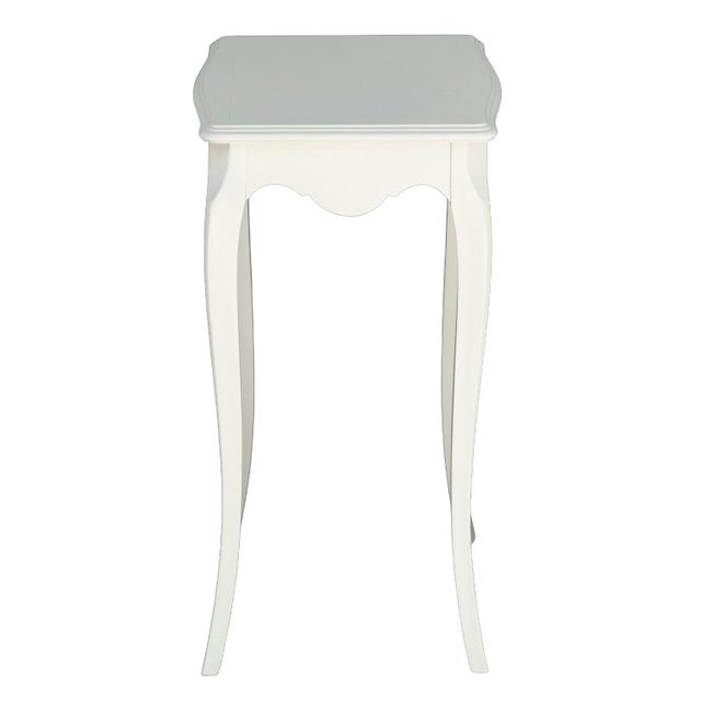 1920s Petite Antique White French Side Table For Sale In Los Angeles - Image 6 of 8