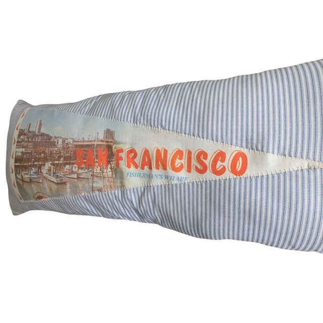 Handcrafted Custom San Francisco Pennant Flag Lumbar Pillow For Sale In Charlotte - Image 6 of 11