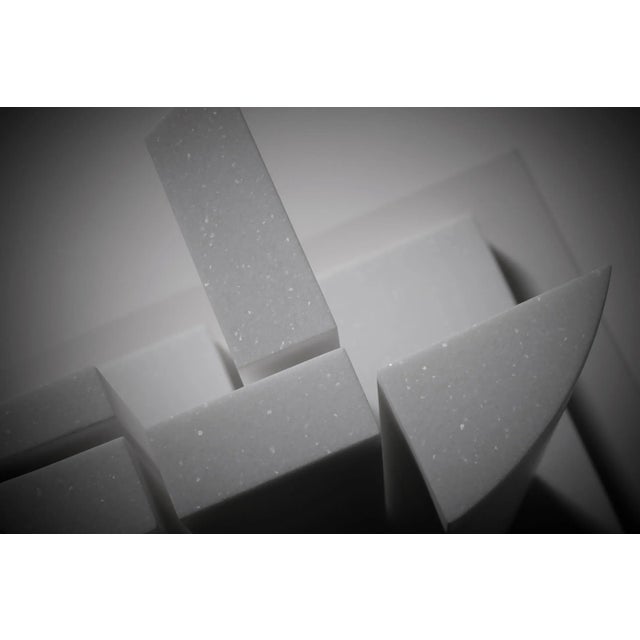 Stone Postmodern White Marble Sculpture by Jean-Claude Reussner, France 1980s, 1920s For Sale - Image 7 of 9