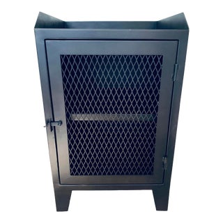 Restoration Hardware Black Metal Bedside Table **2 Available For Sale