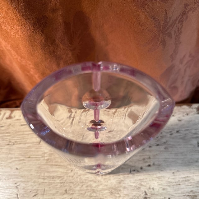 Pink Vintage Art Deco Style Pink Glass Vase For Sale - Image 8 of 12