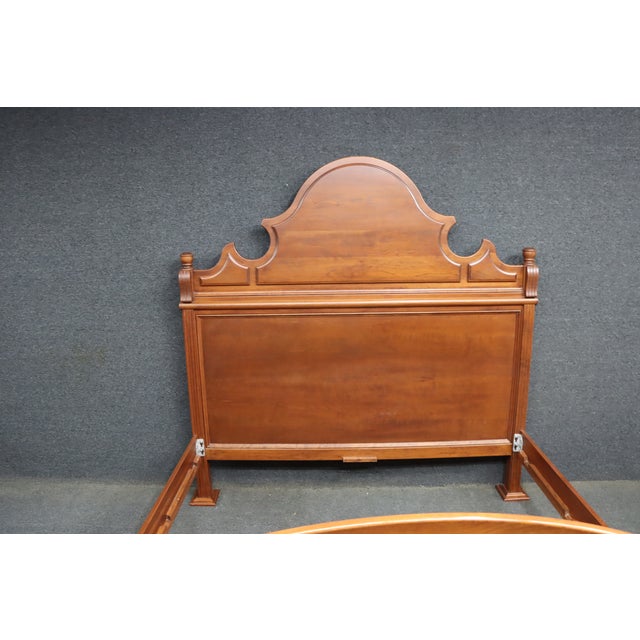 Late 20th Century Dutch Designs Cherry Wood King Bed, Traditional Federal Style Bed Frame For Sale - Image 5 of 18