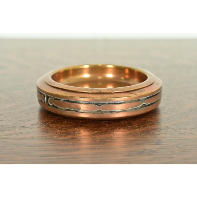 Silver Crest Arts & Crafts Sterling Silver on Bronze Ashtray or Catchall For Sale - Image 11 of 11