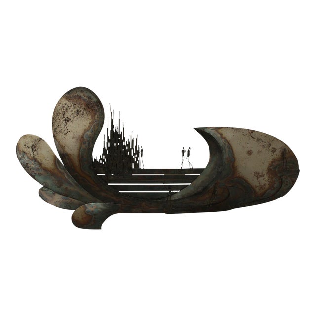 Arlene Abend Welded Steel, Metal Brutalist Wall Sculpture, 1982 For Sale