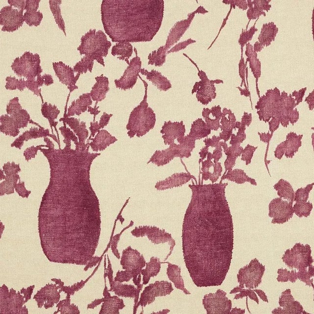 Sample- Schumacher Hugo Floral Fabric in Fuchsia For Sale