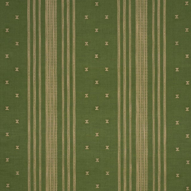 A textural take on a classic motif, this soft multi-width woven stripe is enhanced by delicate embroidered bows. Made of...