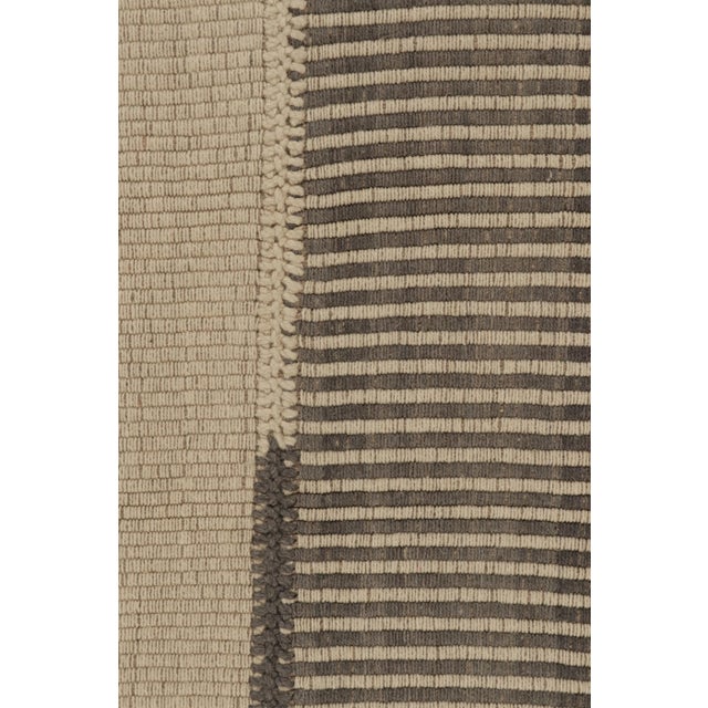 Rug & Kilim's Accent Kilim With Textural Beige and Brown Stripes For Sale In New York - Image 6 of 8