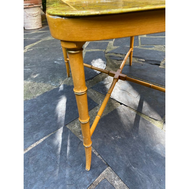 Gold 1960s Fornasetti Metal Faux Bamboo Tray Table For Sale - Image 8 of 12
