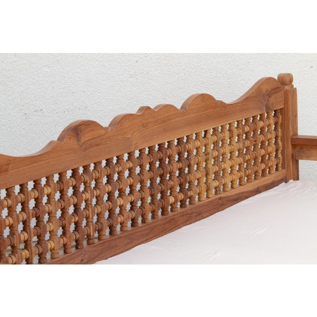 Brown 6' Long Mousharabi Reclaimed Teak Lounge Sofa For Sale - Image 8 of 11