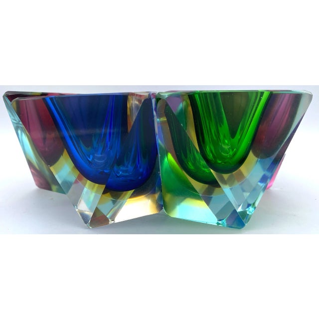 1970s Mod Colorful Hexagonal Nesting Murano Ashtrays Attributed Flavio Poli- Seguso 6 Pieces For Sale - Image 5 of 6
