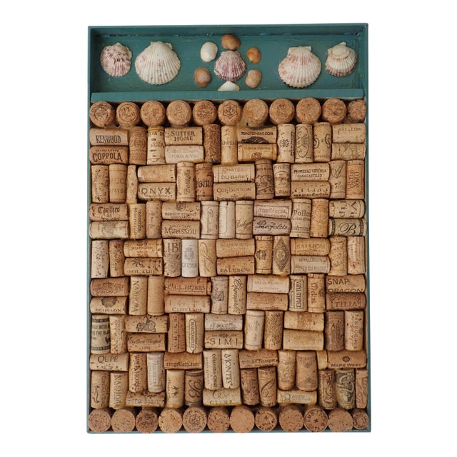 Sea Shells & Wine Bottle Corks Craft Panel For Sale