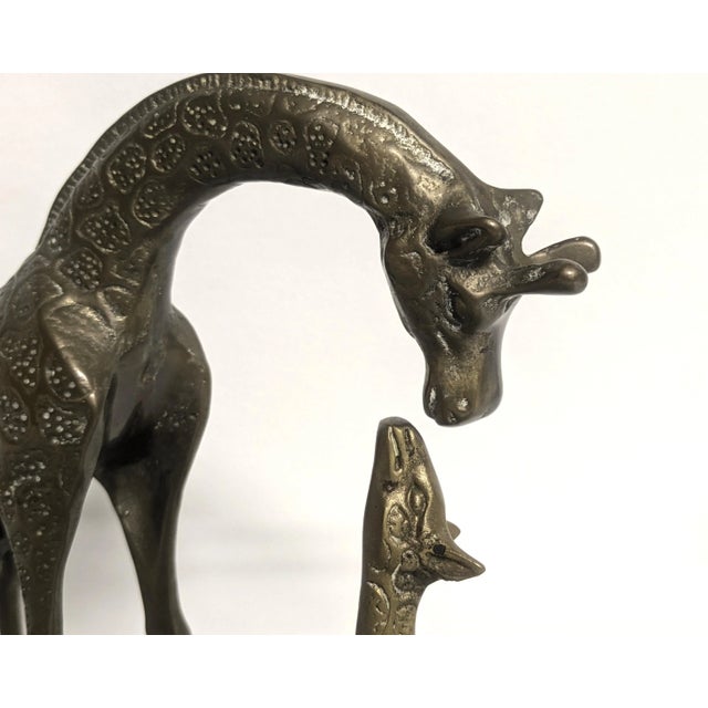 Brass Vintage Brass Giraffe Figurines - Set of 3 For Sale - Image 8 of 11