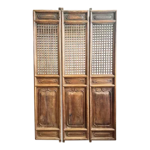Set of 3 Antique Elm Door Screens