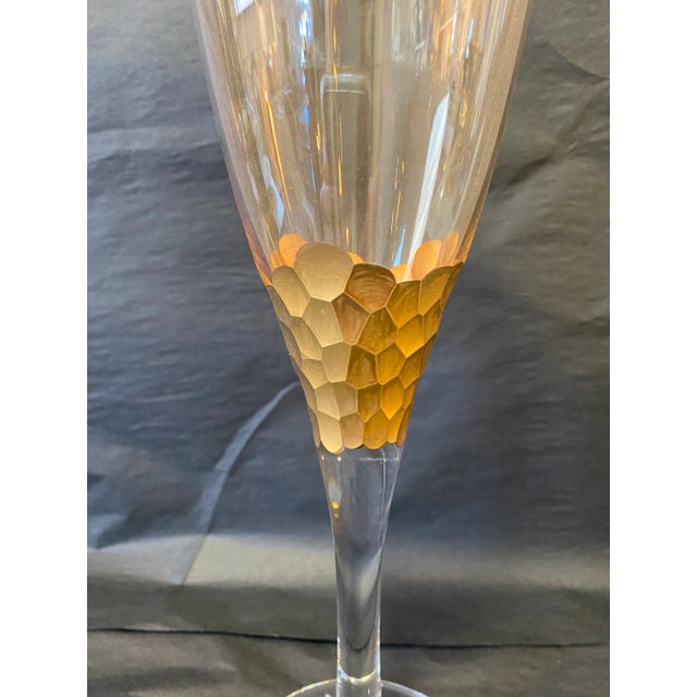 Modern Contemporary Kim Seybert Paillete Design Stemware- Set of 16 For Sale - Image 3 of 8