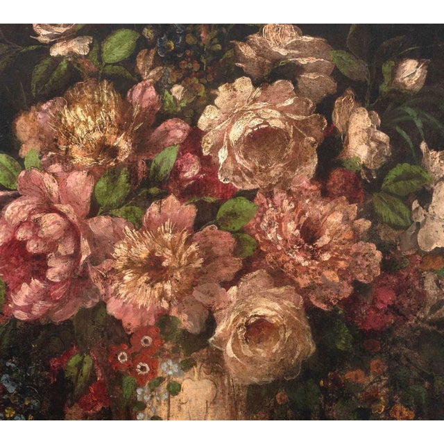 Neoclassical Italian Floral Still Life Oil on Canvas, 19th Century For Sale - Image 3 of 6