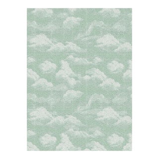 Cumulus Cloud Tibetan Hand-Knotted Wool Area Rug by Kevin Francis in Mint Green 4 x 6 For Sale