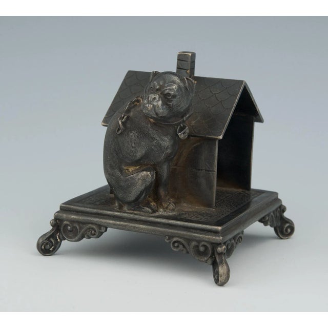 Bronze 1900s Victorian Figural Bulldog Napkin Holder For Sale - Image 8 of 8