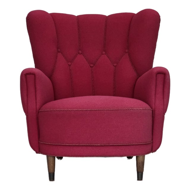 Vintage Danish Lounge Chair in Furniture Wool, 1960s For Sale