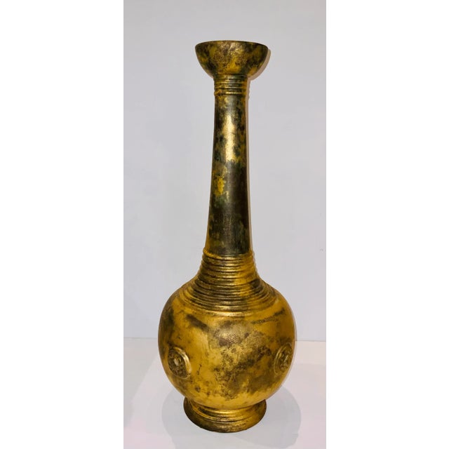 Global Views Asian Modern Long Neck Gold Finished Vase For Sale In Atlanta - Image 6 of 6