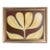Original Botanical Leaf Painting in Brushed Gold Frame, Oil on Canvas, 17" W X 21" H by Tatiana Duperault For Sale