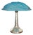 Art Deco Table Lamp with Hammered Metal Base and Glass Shade from Verrerie d'Art Degué, France, 1920s For Sale