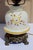 Vintage “Gone With the Wind” Milk Glass Dresser Lamp - Hand-Painted Florals, Brass Base For Sale - Image 10 of 12