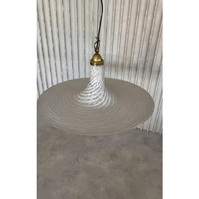 Large Vintage Italian Murano Swirl Glass Pendant, 1970s For Sale - Image 4 of 7