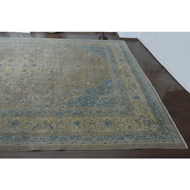 1970s Vintage Persian Handmade Wool Cotton Brown Area Rug For Sale - Image 9 of 11