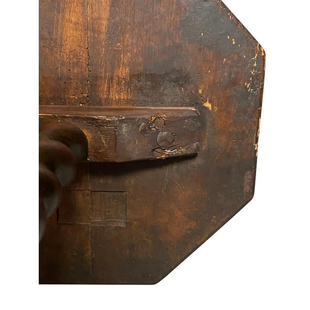 Early 18th Century William and Mary Oak Candlestand For Sale - Image 5 of 7