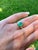 2 Carat Cabochon Cut Natural Emerald & Diamond in Textured 14K Yellow Gold Ring, Size 6 For Sale - Image 4 of 5