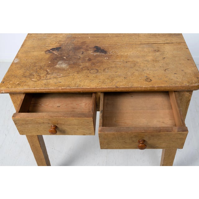 Brown 19th Century Simple Swedish Faux Paint Side Table For Sale - Image 8 of 10