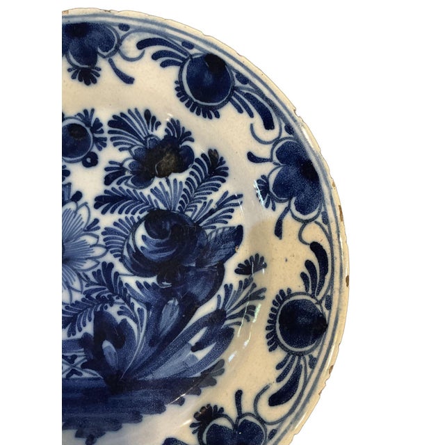 Early 19th Century Dutch Delftware “Garden Gate” Scene Plate, Circa 1800 For Sale - Image 5 of 7