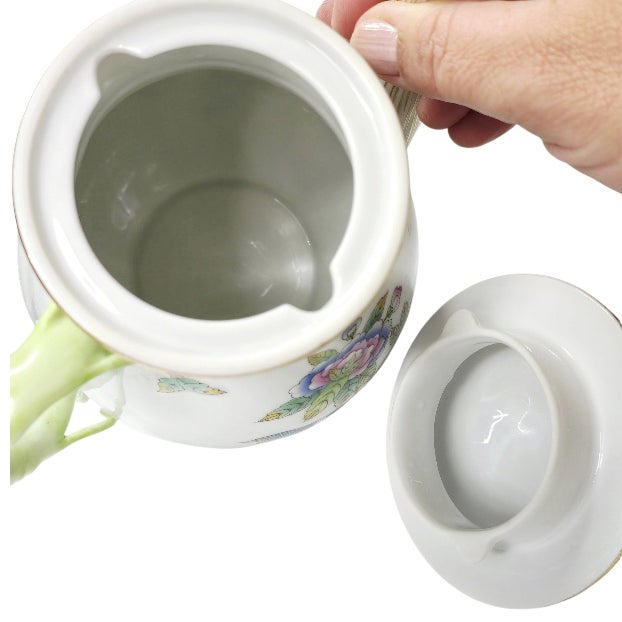 Vintage Herend Queen Victoria Vbo Hand-Painted Porcelain Tea & Coffee Service - Set of 4 For Sale - Image 12 of 18