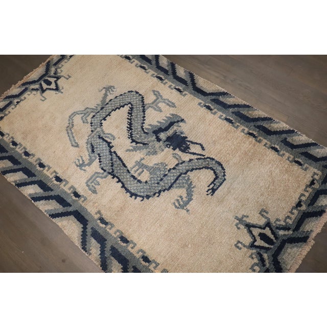 Antique Zabihi Collection Dragon Mongolian Rug - 3'8" x 5'7" For Sale In New York - Image 6 of 6