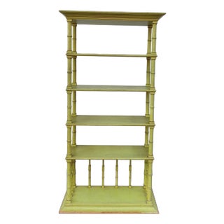 1960s Hollywood Regency Faux Bamboo Etagere /Bookcase For Sale