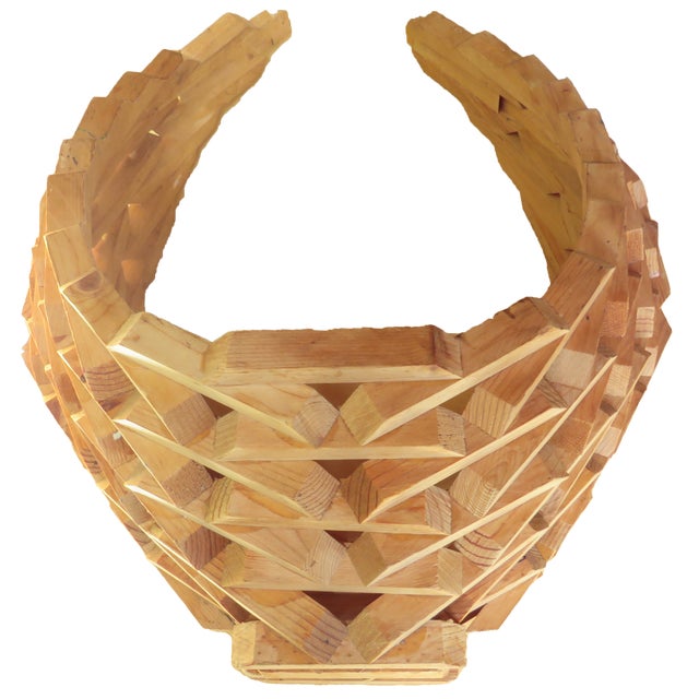Large Tramp Art Woven Wood Sculpture For Sale - Image 4 of 5