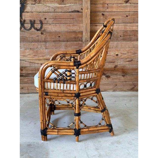 Mid-20th Century Restored Refinished Rattan Fretwork Chippendale Side ...