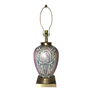 Vintage Hand Painted Frederick Cooper Ceramic Table Lamp For Sale