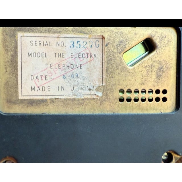 Mid-Century Modern Vintage Mid Century Rotary Telephone Brass Base Cream Handset French Style Princess Phone For Sale - Image 3 of 7